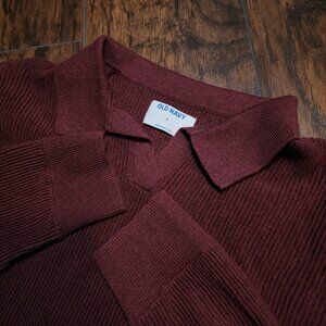 Old Navy Knit Textured Long Sleeve Polo - NWT